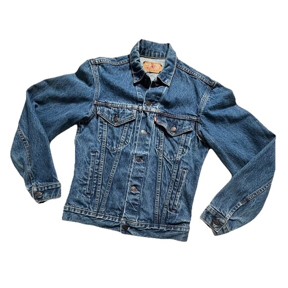 Levi's Jacket Mens Blue Denim Jeans Trucker Vintage 80s  38L ( Small ) - Picture 11 of 11